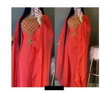 Designer Hand Work Moroccan Georgette Stylish Wedding Embroidered Kaftan Dubai