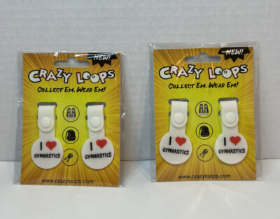 Crazy Loops  I   Gymnastics   Clip On Shoes/Book bag/ Key Chain NEW 2 Packs