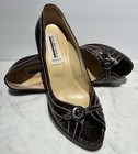 TTI DELL ACQUA Alligator/Crocodile/Lizard Wedge Open Toe Leather Pumps Shoes 10 — photo 6