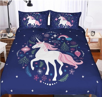 blue unicorn bedding