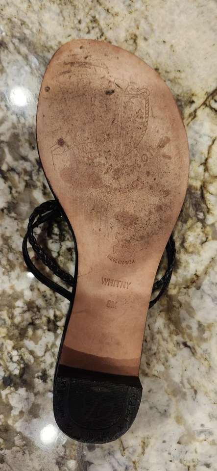 Brighton Bench Made Brazil Womens Black Leather Sandal Thong WHITNY 8.5 M - Image 3 of 4