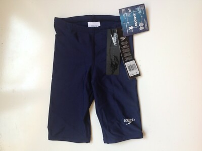 New SPEEDO Performance BOYS' POWERFLEX ECO SOLID JAMMER SWIMSUIT NAVY BLUE 22