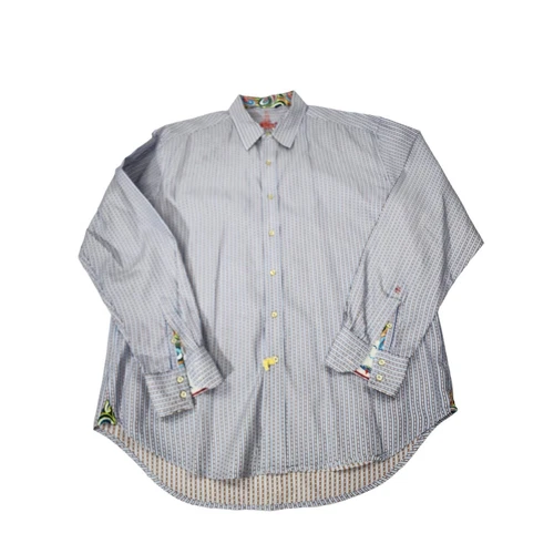 Robert Graham Mens XL TG Striped Button Front Dress Shirt Blue White video thumbnail