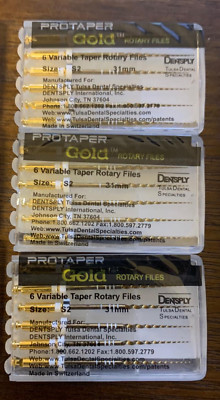 3 x Dentsply ProTaper Gold Files Assorted S2 31mm