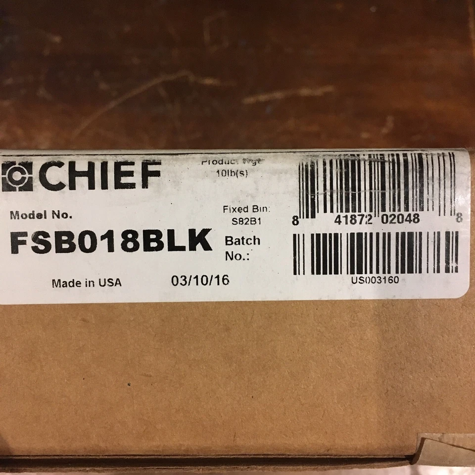 Chief FSB018BLK Small Flat Panel Single Display Table Stand Black 10-18" - Image 4 of 4