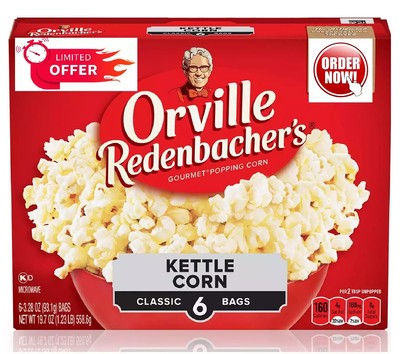Orville Redenbacher's Kettle Corn Microwave Popcorn, 3.28 oz Classic Bag, 6 ct