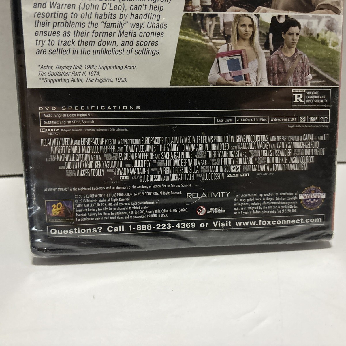 The Family DVD 2013 LUC BESSON Robert DENIRO Michelle Pfeifer | eBay