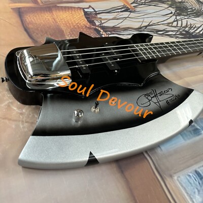 USA 4String Axe Electric Bass Guitar w/Signature on Body Rosewood Fingerboard