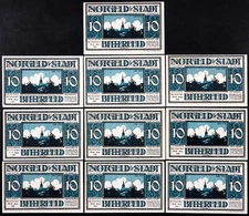BITTERFELD 1921 10x10 Pfennig "The Old Granary" Complete Set German Notgeld