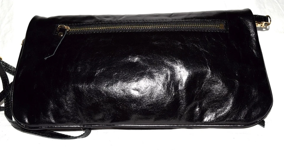 Bolso Bandolera de Hombro Joseph Charles Cuero Negro Plegable Convertible Foto 2 de 4