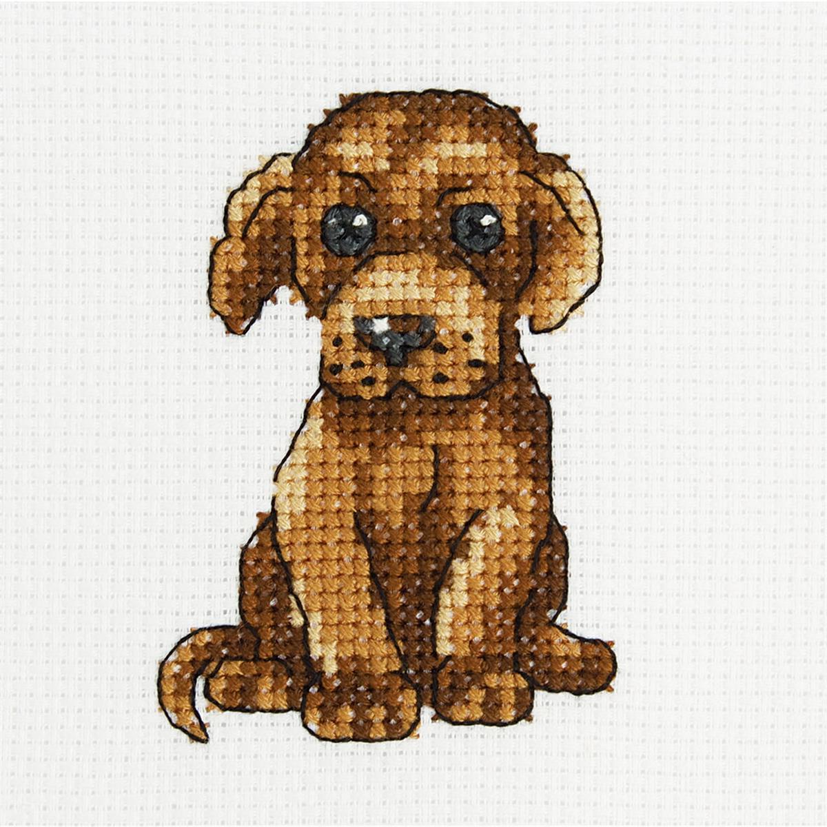 RTO counted Cross Stitch Kit ""Amiable Tobby"" H240, 9x9 cm, DIY