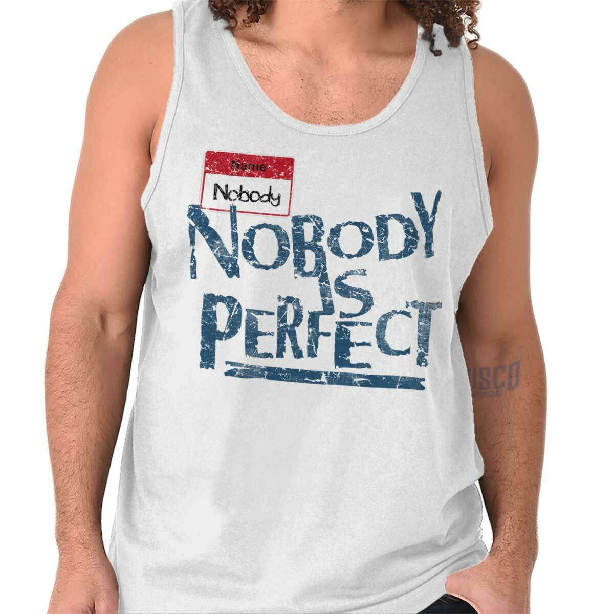Nobody Is Perfect Funny Joke Sarcastic Party Mens Tank Tops Sleeveless