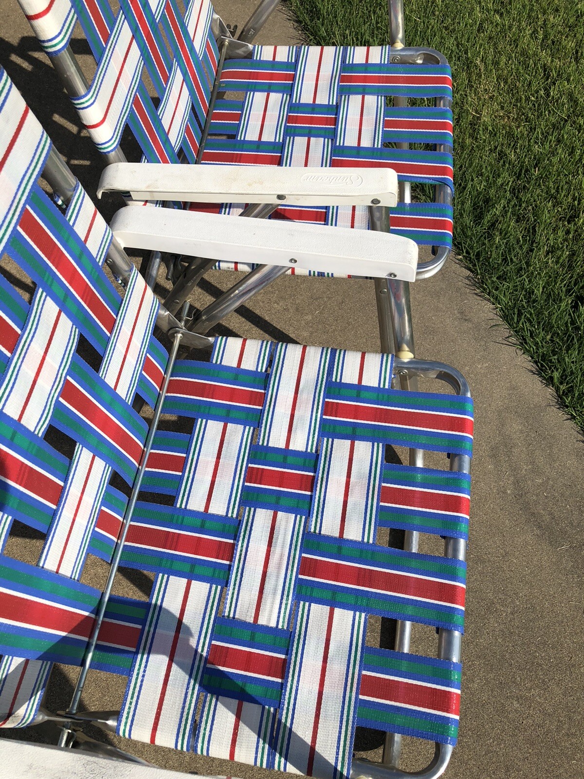 Vintage Aluminum Lawn Chairs Outdoor Folding Chairs Nylon bed eBay