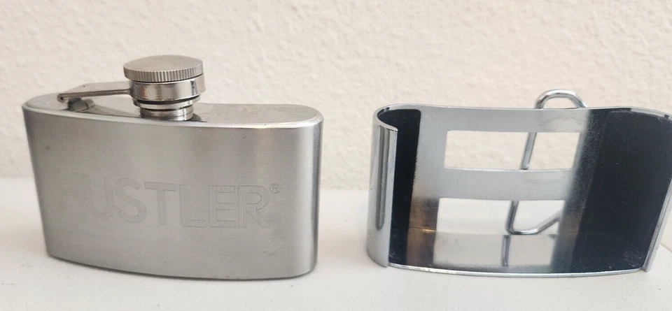 Hebilla de cinturón oculta extraíble de metal para frasco de acero inoxidable Hustler 2005 Foto 3 de 4