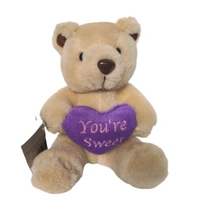 Fun World Valentines Day Teddy Bear Heart Your Sweet Plush Stuffed Animal 6.5''