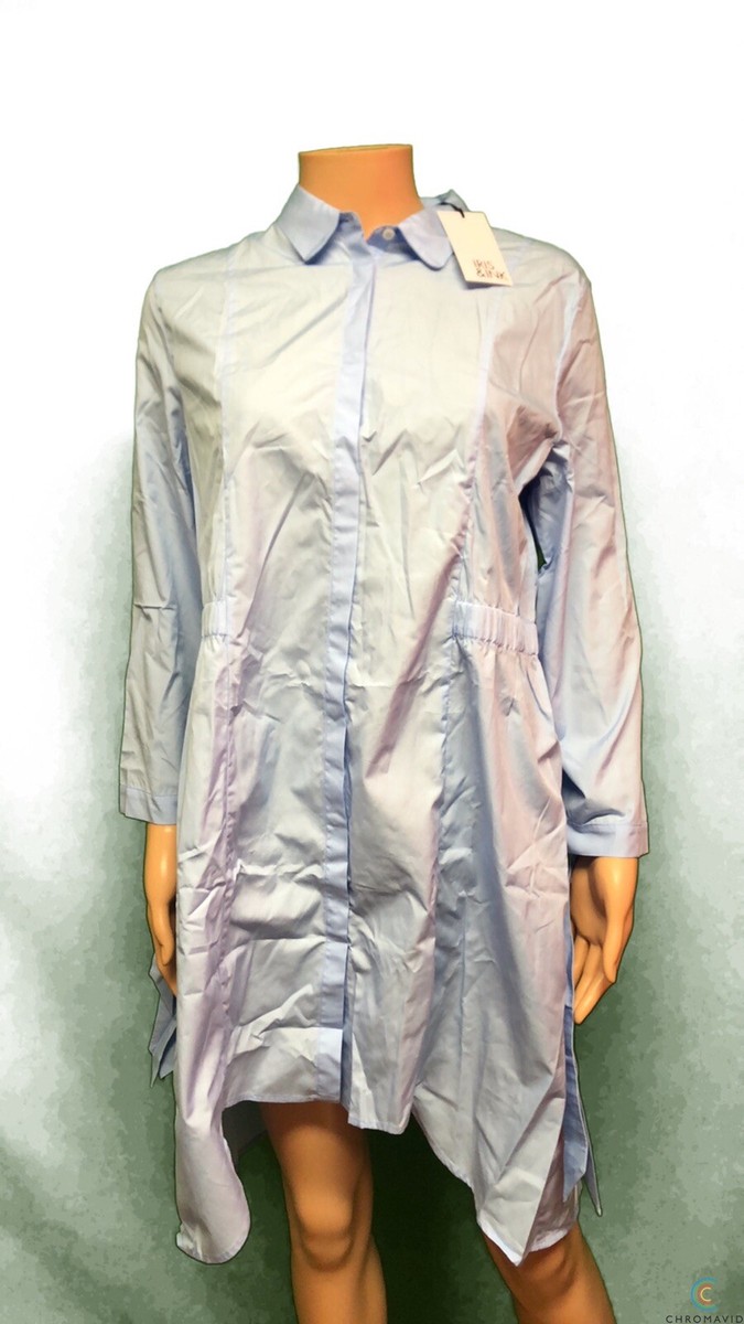 Chemise Femme 100% Coton Iris&Ink - Taille M, Bleu - Neuf Avec étiquettes - Coupe Classique Manches Longues