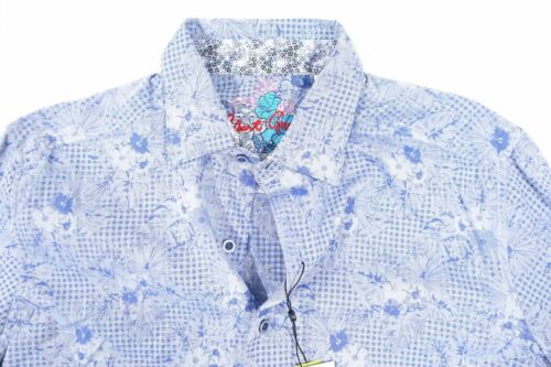 CAMICIA ROBERT GRAHAM EDMAR FLOREALE FIORE BLU XS VESTIBILITÀ CLASSICA BOTTONI DAVANTI - Foto 3 di 5