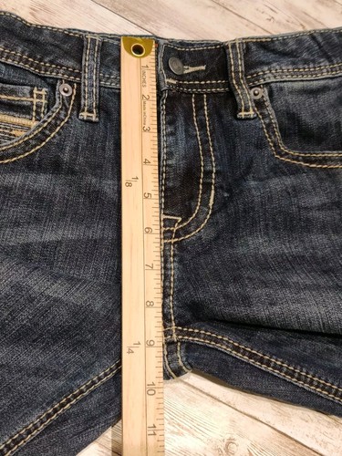 Rock & Roll Denim Jeans 12 Regular Bootcut Dark Wash Mid Rise Stretch BB Gun - Picture 16 of 18