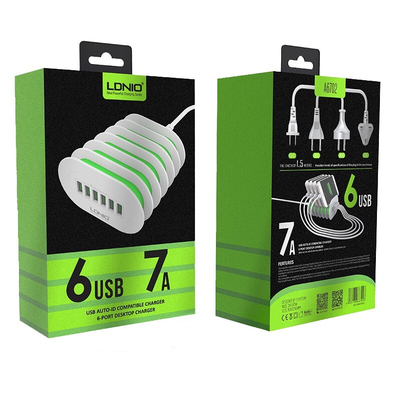 LDNIO 27w Port USB Portable Travel Charger Adapter Multiport