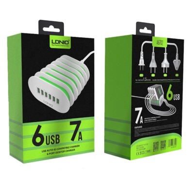 LDNIO 6-USB Port 7.A Quick Desktop Auto-ID Charger & Stand for IOS & Anddroid