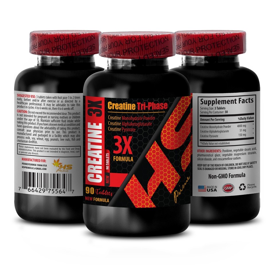 muscle growth CREATINE 3X muscle gainer pills 3 Bottles 270