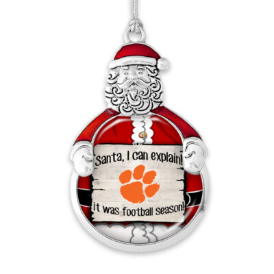 62010 From the Heart Santa I Can Explain Team Logo Ornament Clemson