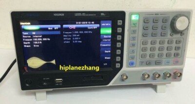 2CH 60MHz 250MSa/s Function Signal Arb. Waveform Generator USB 7''TFTLCD HDG2062B