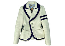 Authentic Balenciaga Cream Wool Blazer Charming And Elegant Women's Jacket 36