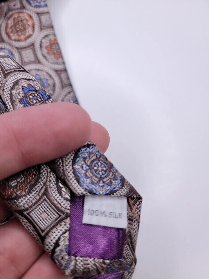 Burma Bibas 男式正式领带 58 英寸 Lx3.25 英寸宽棕色领带 — 第 4/4 张图片