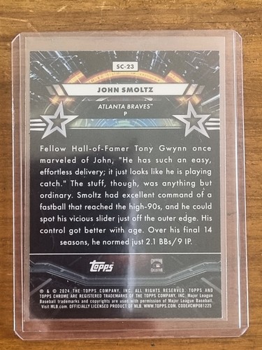 2024 Topps chrome Cosmic Star Command John Smoltz Braves #SC-23 - Picture 2 of 2