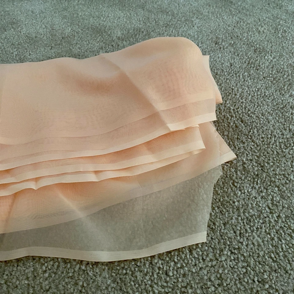 Tela de gasa de 7 3/4 yardas 58" de ancho drapeado transparente boda fiesta evento melocotón Foto 3 de 4