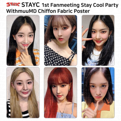 STAYC  スミン　STAY COOL PARTY ペンミ　入場　トレカ　退場 StayC 1st Fan Meeting Stay Cool Party Chiffon Fabric Poster