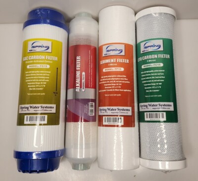 iSpring Water Filter Set 4 Piece: Sediment, GAC, CTO, Alkaline Filters 