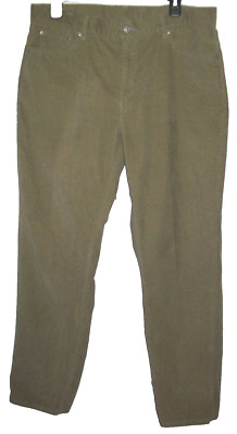 LEVIS 505 Suede Jeans Pants Womens 16 (35 x 31) Olive Khaki Lower Rise Straight
