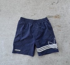 Vintage 1990s Men's Adidas Navy Oversized Logo Shorts Large