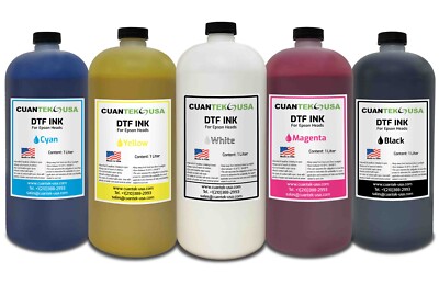 DTF Inks 1Liter for Epson XP600  i3200 heads HJD STS Direct to film MADE IN USA