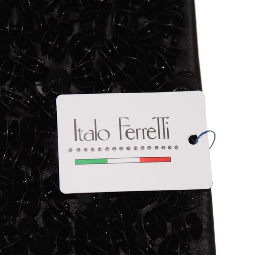 Italo Ferretti NWT Sequin Neck Tie in Solid Black 100% Silk Made in Italy - Bild 3 von 10