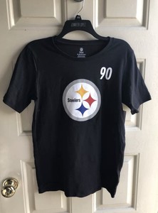 PITTSBURGH STEELERS TJ WATT NFL Team Apparel Youth Boys Black T-Shirt XL (14-16)