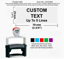 Trodat 5205 Rubber Self Inking Stamp with 5 Lines Customization Text