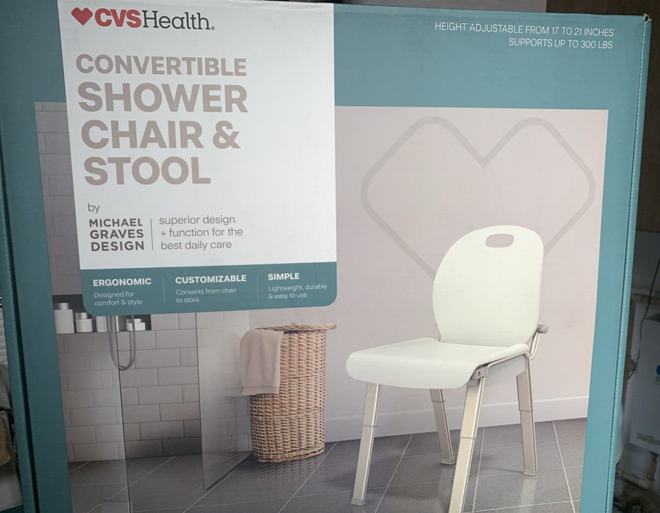 CVS health convertible shower chair and stool designed by Michael ...