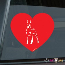 Love Doberman V2 Sticker Die Cut Vinyl - Pincscher Dobie Heart Dog