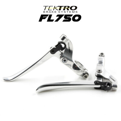 Tektro FL750 Flat Bar Brake Lever Pair - Silver, 22.2mm Clamp, Short Pull For Caliper/Cantilever Brakes