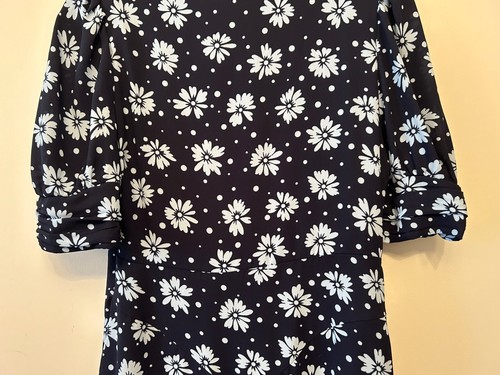 Ossie Clark London Navy Flower Lined Midi Dress UK8 NWOT - Picture 7 of 12