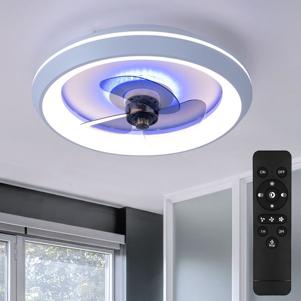 Led Decken Ventilator Lampe Dimmbar Fernbedienung LüFter Cct KüHler Tages-Licht-image