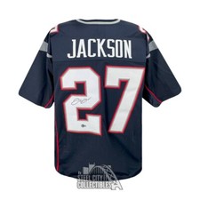 JC Jackson Autographed New England Custom Navy and Silver Football Jersey - BAS