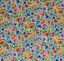 Rainbow Floral Garden Fabric HI FASHION Quilters Cotton BTY Not continuous