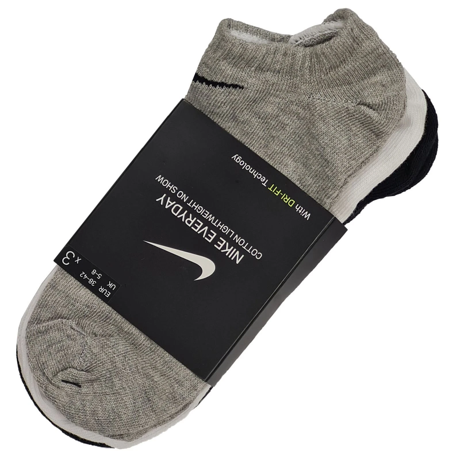 Nike Everyday Lightweight No Show SX7678 Sport Sneaker Socks 3 Pairs Short 38-42