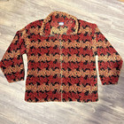 Vintage Northern Lifestyles Jacket Women Size XL Red Maple Leaves Pattern Fleece