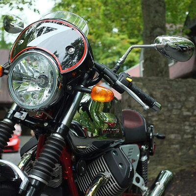 MOTORCYCLE CHROME OVAL SIDE REARVIEW MIRRORS FOR CRUISER CHOPPER - Foto 4