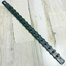 Ernst 1/4" Drive 18" Socket Organizer Rail with 15 Twist Lock Clips - Black